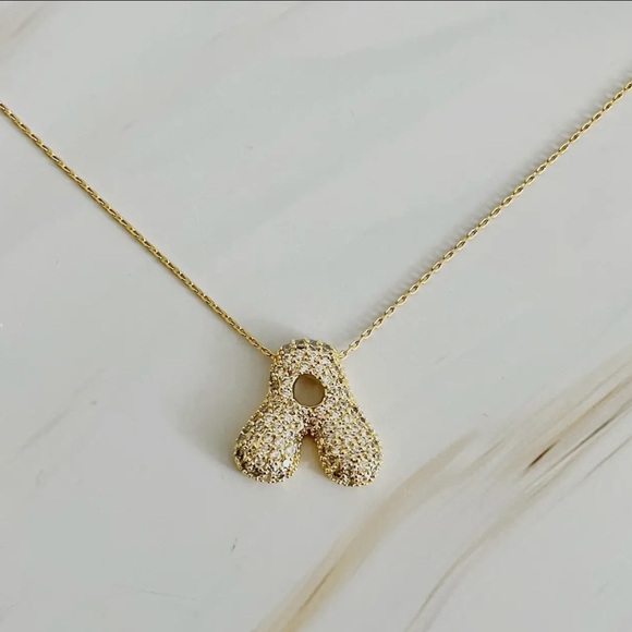Crystal Bubble Initial Necklace - Picture 2 of 6